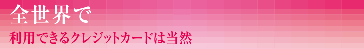 クレジットカードとして全世界で利用できます。