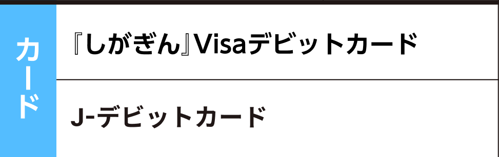 期間中の休止サービス一覧：カード